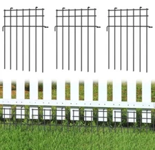 OUSHENG 1.5'' Spacing Animal Barrier Fence for Dogs, 10 Panels 10' Black Gm