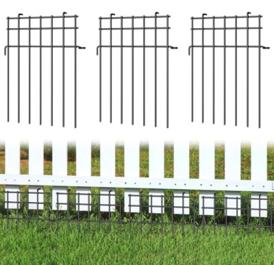 OUSHENG 1.5'' Spacing Animal Barrier Fence for Dogs, 10 Panels 10' Black Gm