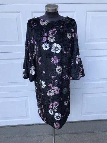 Buy Chicos Black Velvet Floral Shift 
