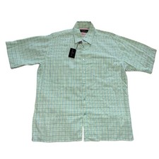 Bugatchi NWT Mens Business Casual Button Down Shirt Paradise Mint Green Plaid XL