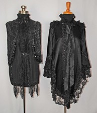 VICTORIAN 1880's DAZZLING BEADED MANTLE CAPES, LOT OF 2