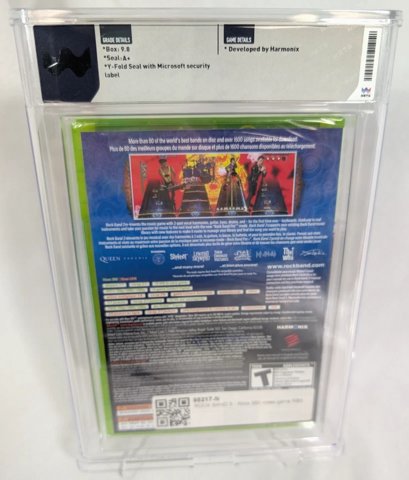 Videogame WATA 9.8 classificação SEALED 2010 ROCK BAND 3 Microsoft Xbox 360 A+ selo - Imagem 3 de 4