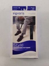Sigvaris 832CMSM19 Knee High Compression Socks 20-30 mmHg Onyx Stripe
