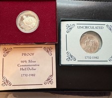 1782-1982 50C George Washington Uncirculated and Proof Silver Half Dollars