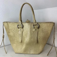Francesco Biasia croc embossed large leather tote