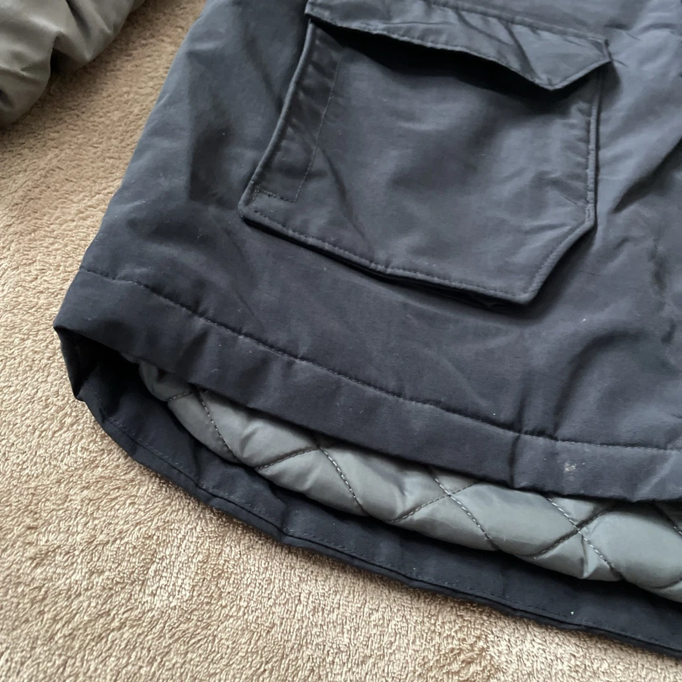 Lands’ End Kids Squall XL Chaqueta Husky Invierno Abrigo para Nieve Forrado de Vellón Negro/Gris Foto 4 de 4