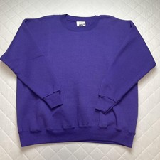 Vintage Lee Sweatshirt Womens 22 Purple Heavyweight Fleece Pullover Made USA 90s
