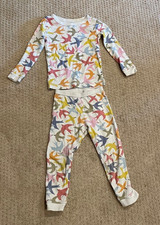 Tea Collection Kids In Your Dreams Pajamas Set 4 Long Sleeve Swallow Bird GUC