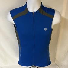 Pearl Izumi Men Bicycle Cycling Jersy Small Sleeveless Tank Blue w/ Gray Accents
