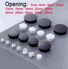 Round Plastic Black/White Blanking End Caps Tube Pipe Inserts Plug Bung 5mm-50mm
