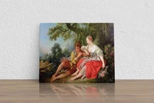 Francois Boucher "Shepherd Piping to a Shepher" Canvas Print Wall Art Home Decor