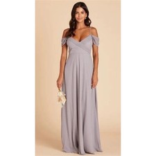NWT Birdy Grey Spence Silver Convertible Full Length Bridesmaid Dress Size XS