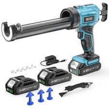 Electric Caulk Gun ,2*2.0AH Battery & Charger,Cordless Caulking Gun w/LED Light