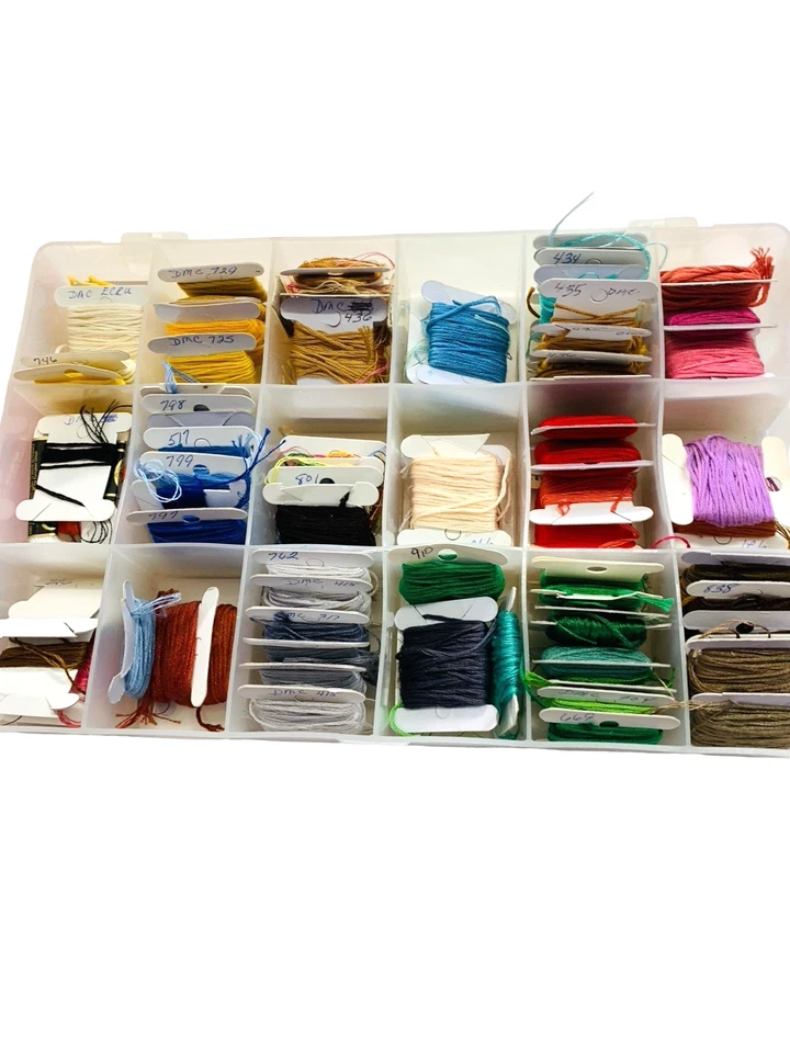 DMC Cross Stitch Embroidery Floss Lot of Carded 100+ Multicolor w/ 2 Organizers - Image 3 of 4
