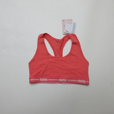Puma Damen Sport BH M Rosa Racerback Top Everyday Baumwolle Modal Neu mit Etikett