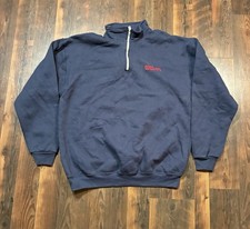 Vintage 90s Russell Athletic Quarter Zip Sweatshirt USA Made Blue Men’s Sz XL