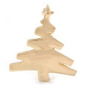 Authentic Gold Plated Christmas Tree Brooch - 45mm L