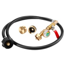 Propane Refill Adapter Hose with Gauge 4 FT/48 Inch Propane Tank Refill Adapter