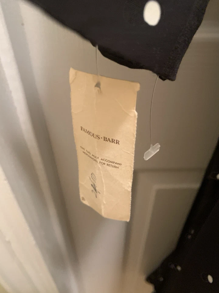 Vintage 90s Ms. Chaus Black White Polka Dot Midi Dress w Ruffle Bottom Size 12 - Image 3 of 4