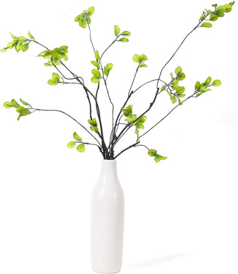 5Pcs Artificial Ficus Branches with Vases, Faux Eucalyptus Greenery Stems in Flo