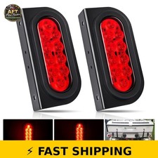 Nilight 6-Inch Oval Trailer Tail Light - Red Waterproof 2PCS