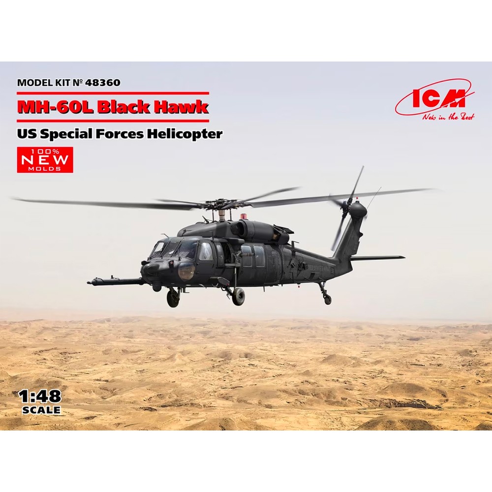ICM UA ICM48360 1:48 Sikorsky MH-60L Black Hawk, US Special Forces Helicopter