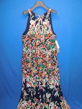 Eliza J Size 20W NWT Floral Garden Halter Chiffon Maxi Dress Sleeveless Blue NEW