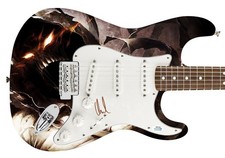 Disturbed David Draiman Signed Photo Graphics Guitar ACOA