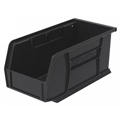 Akro-Mils 30230Black Hang & Stack Storage Bin, Plastic, Black, 5 In H, 5 1/2 In