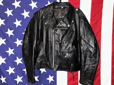 PERFECTO by  SCHOTT Vintage Size 46 125 Black Leather Motorcycle Jacket