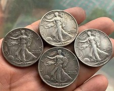 Bulk Lot of 4 1919-1929-S Half Dollar Walking Statue of Liberty Silver Coin