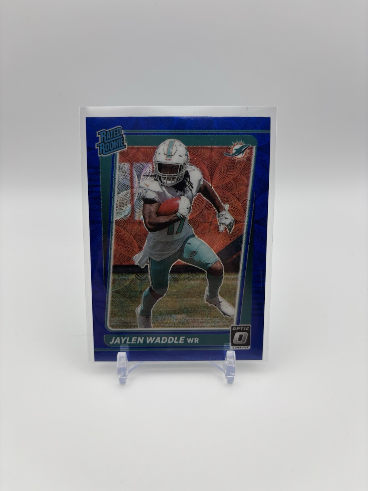2021 Panini Donruss Optic - Rated Rookie Jaylen Waddle #208 Blue Scope Prizm 