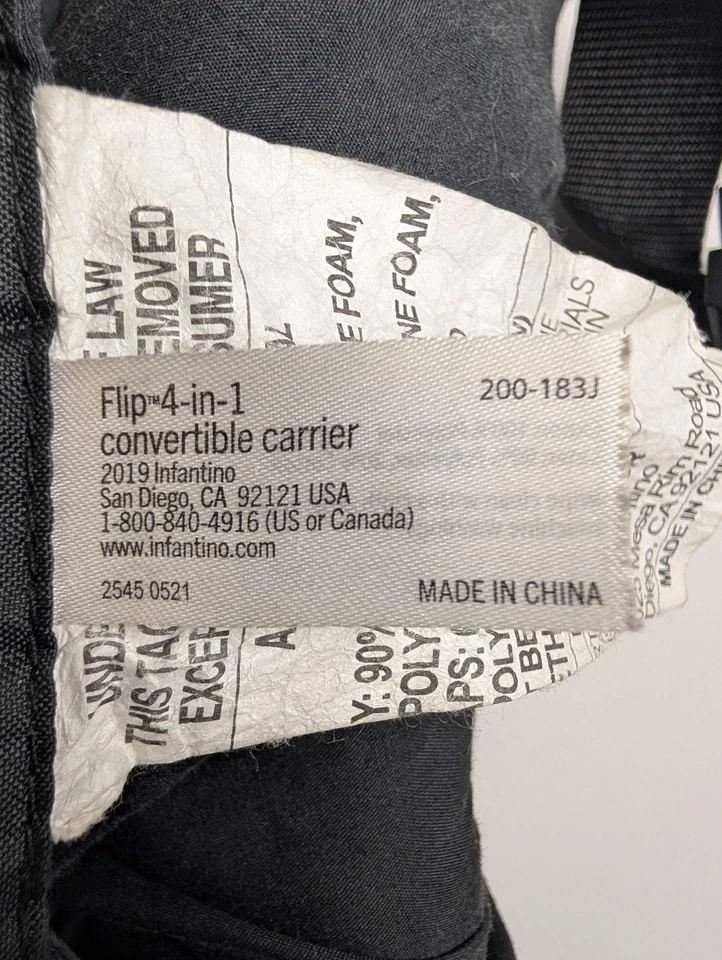 Infantino Flip 4-in-1 Convertible Baby Carrier Black/Gray – Adjustable Straps - Image 3 of 4