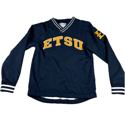 ETSU East Tennessee State Mens Champion Navy Blue Windbreaker V Neck XS