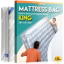 Heavy-Duty Plastic Mattress Bag for Moving  Storage - King Size 1.5MIL 