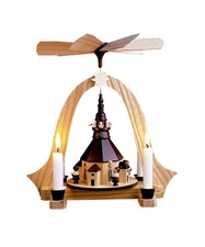 Pyramide mit Seiffener Kirche HxBxT 26x23x20cm NEU Weihnachtspyramide Tischdekor