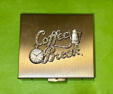 Vintage Coffee Break Coin Compact Petty Cash Box