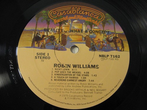 Robin Williams Reality What A Concept vinyl LP record ~ shrink wrap hype sticker - Picture 6 of 15