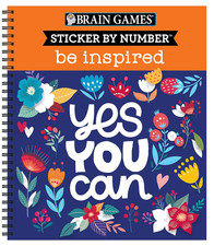 Brain Games - Sticker by Number: Be Inspired - 2 Books in 1 20 Images to Sticke