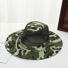 Classic Wide Brim Bucket Hat Drawstring Breathable Summer Hats Travel Hiking