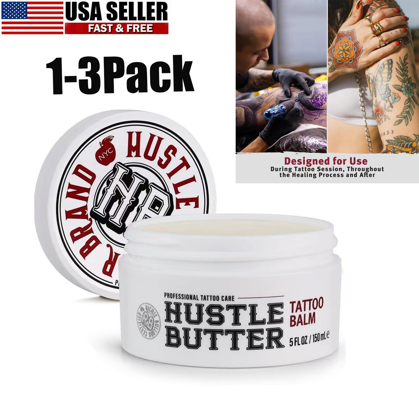 Hustle Butter Tattoo Aftercare 5ozTattoo Balm Protects Rejuvenates Tattoos