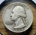 1959-P Washington Quarter - Actual Coin Shown - Free Shipping & Tracking INV#124