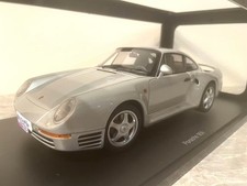 *SUPER RARE* Autoart 1/18 Porsche 959 (Silver) Diecast Car Model ☆CUSTOM PLATE☆
