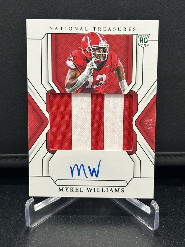 2025 National Treasures Collegiate Mykel Williams #68 Emerald /5 RPA RC Auto