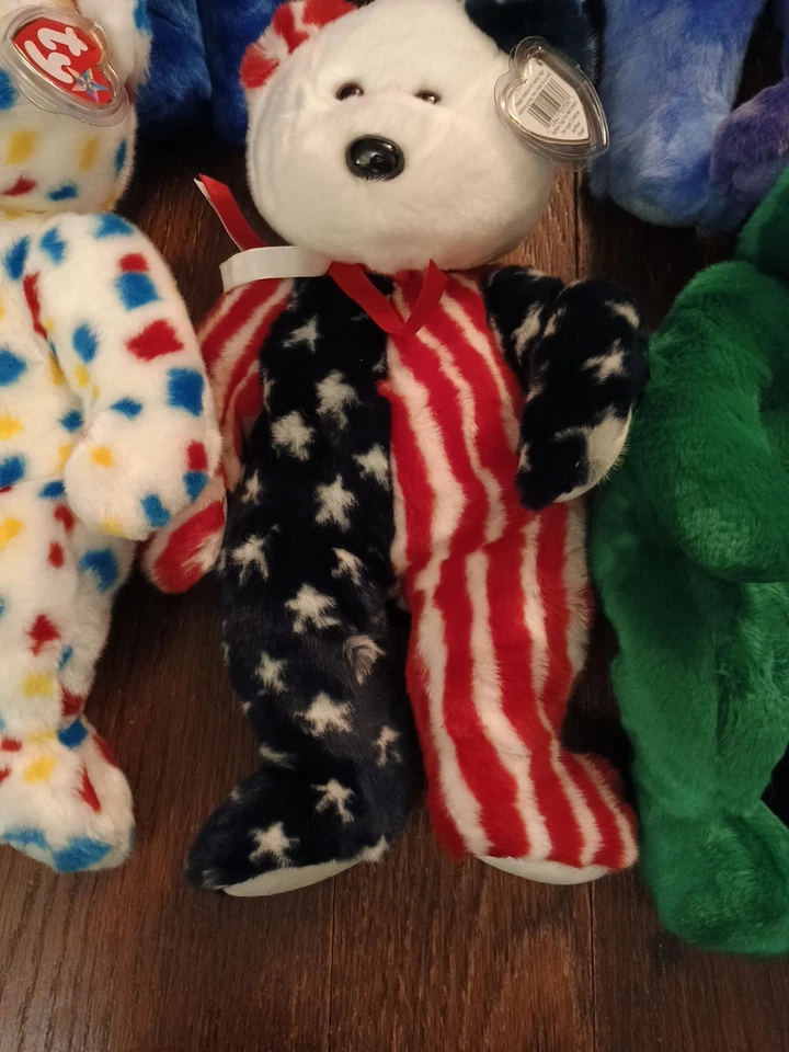 批量 8 件 复古 14 英寸 TY BEANIE BUDDY Bears Erin 2K Spangle Clubby II 员工公主 — 第 3/4 张图片