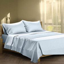 Ultra Soft 500 Thread Count California King Sheets Set - Light Blue 4PC