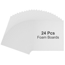 24Pcs Foam Boards, 100 x 100 x 3/16" 5mm Thick Foam Core Board, White