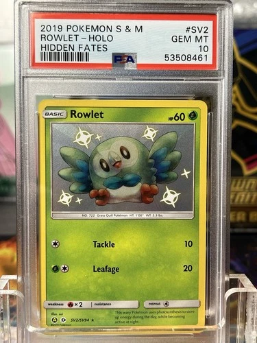 Hidden Fates PSA 10 Rowlet SV2 Baby Shiny