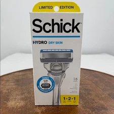 Schick Hydro Razor Handle +2 Cartridges + 1 Stubl Saver Dry Skin 5 Blades