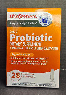 Walgreens (Compare to Align) 24/7 Digestive Probiotic 28 Capsules Exp: 1/31/26
